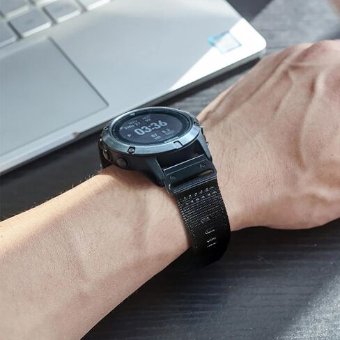 26mm Quickfit Watch Band Compatible with Garmin Fenix 7X/ Fenix 6X/ Fenix 5X/ Enduro 2, Rugged Nylon Sport Strap for Garmin Fenix 7X Pro Sapphire Solar/ 6X Pro/5X Plus/Tactix 7 in Saudi Arabia