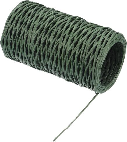 PATIKIL 164 Feet Floral Bind Wire Wrap Twine, 1mm Florist Wire Iron Wire Paper Covered Vine Wrapping Binding Wire for Flower Bouquets, Green in Saudi Arabia