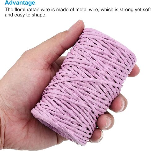 PATIKIL 164 Feet Floral Bind Wire Wrap Twine, 1mm Florist Wire Iron Wire Paper Covered Vine Wrapping Binding Wire for Flower Bouquets, Green in Saudi Arabia