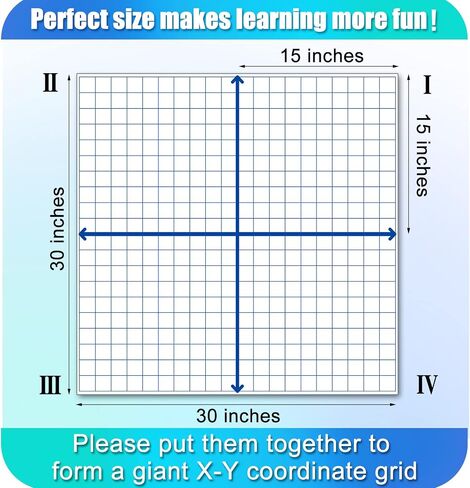 Teling 12 Pieces Jumbo Magnetic Xy Coordinate Dry Erase Grid 26 x 26 Inches, Magnet Graph Whiteboard for Classrooms, Teaching, Learning Tools in Saudi Arabia