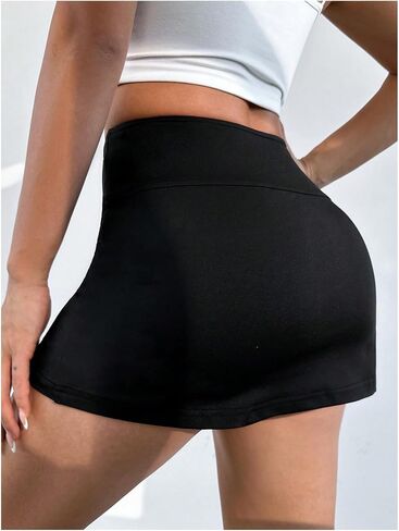 WDIRARA Women's High Waist Side Split Tennis Skirt Shorts Active Golf Athletic Skorts in Saudi Arabia