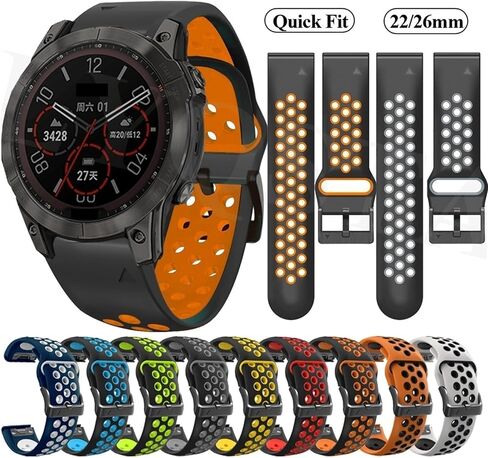 BIK 22mm 26mm Silicone Watch Band，For Garmin Seris Watch Replacement Watch Band，22mm 26mm Men Women Quick Fit Silicone Watch Strap in Saudi Arabia