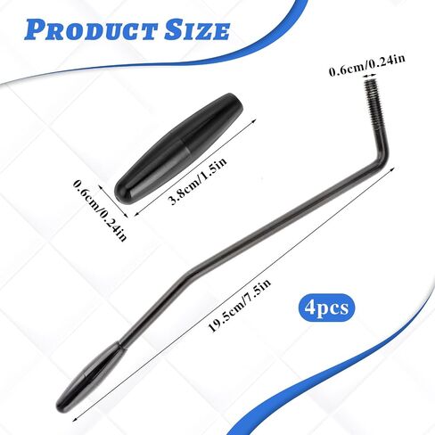 4 قطع من ذراع الجيتار الكهربائي Tremolo Arm Thread Tremolo Arm 6 مم شريط Whammy مع طرف معدني ذراع اهتزاز واحد لونين أجزاء جيتار كهربائي لنظام اهتزاز الجيتار الكهربائي (أسود وفضي) in Saudi Arabia