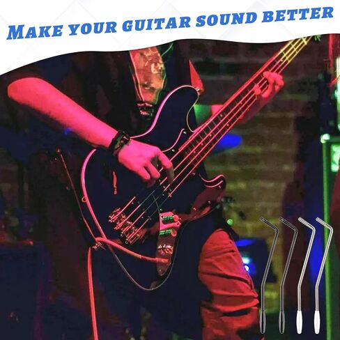 4 قطع من ذراع الجيتار الكهربائي Tremolo Arm Thread Tremolo Arm 6 مم شريط Whammy مع طرف معدني ذراع اهتزاز واحد لونين أجزاء جيتار كهربائي لنظام اهتزاز الجيتار الكهربائي (أسود وفضي) in Saudi Arabia