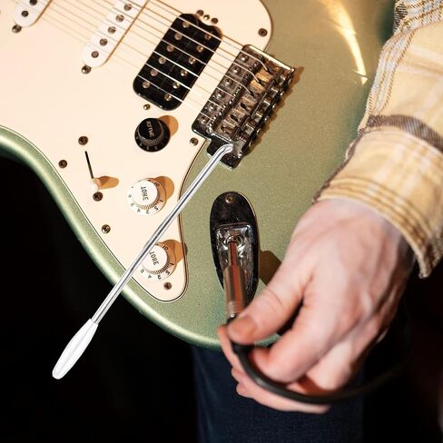 4 قطع من ذراع الجيتار الكهربائي Tremolo Arm Thread Tremolo Arm 6 مم شريط Whammy مع طرف معدني ذراع اهتزاز واحد لونين أجزاء جيتار كهربائي لنظام اهتزاز الجيتار الكهربائي (أسود وفضي) in Saudi Arabia