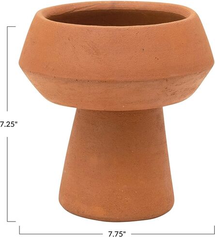 Bloomingville Handmade Terra-Cotta Footed Vase, Terracotta in Saudi Arabia