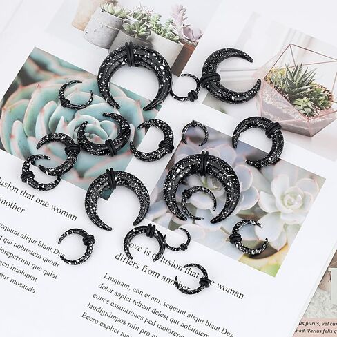 Qmcandy 54pcs Acrylic Ear Stretching Kit 14G-00G Taper Plugs Spiral Ear Tapers Kit Ear Gauges Stretcher Expander in Saudi Arabia