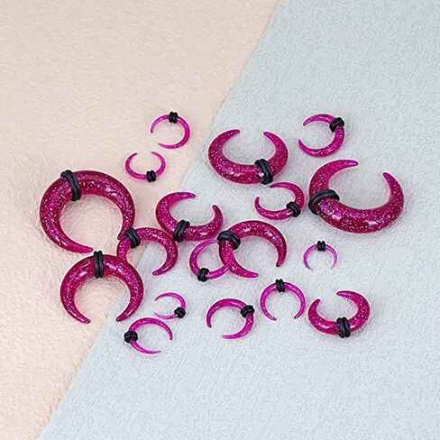 Qmcandy 54pcs Acrylic Ear Stretching Kit 14G-00G Taper Plugs Spiral Ear Tapers Kit Ear Gauges Stretcher Expander in Saudi Arabia