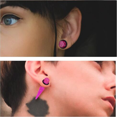Qmcandy 54pcs Acrylic Ear Stretching Kit 14G-00G Taper Plugs Spiral Ear Tapers Kit Ear Gauges Stretcher Expander in Saudi Arabia