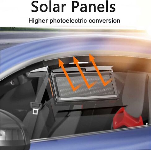 Car Fan - Car Solar Exhaust Fan Car Cooling Fan Car Air Purification Fan Solar Power Car Window Vent Fan with Rechargeable Battery in Saudi Arabia
