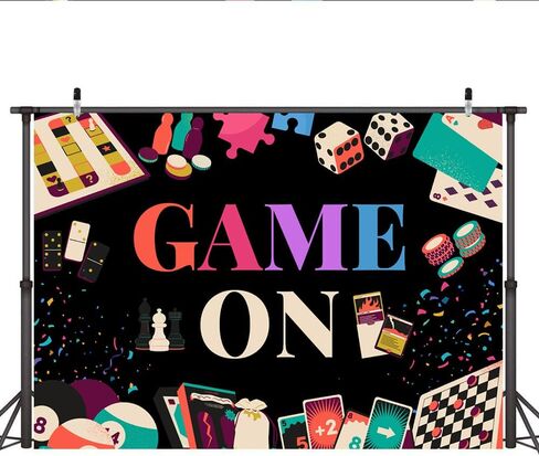 Lofaris Game On Backdrop Chess Card Gambling for Boys Birthday Photography Background Game Night Party Supplies Kids Adults Gaming Party Decorations Baby Shower Cake Table Photo Booth 5x3ft in Saudi Arabia