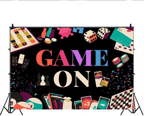 Lofaris Game On Backdrop Chess Card Gambling for Boys Birthday Photography Background Game Night Party Supplies Kids Adults Gaming Party Decorations Baby Shower Cake Table Photo Booth 5x3ft in Saudi Arabia