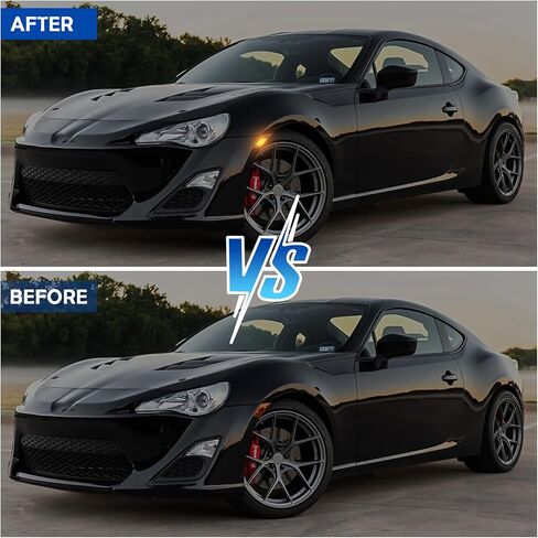 مصابيح LED للعلامات الجانبية متوافقة مع BRZ/ GT86 2013-2020، لـ FR-S 2013 2014 2015 2016، قطعتان من مؤشر المصد الأمامي كهرماني لإشارة الانعطاف، مصباح تشغيل/موضع أبيض (عدسة مدخنة) in Kuwait