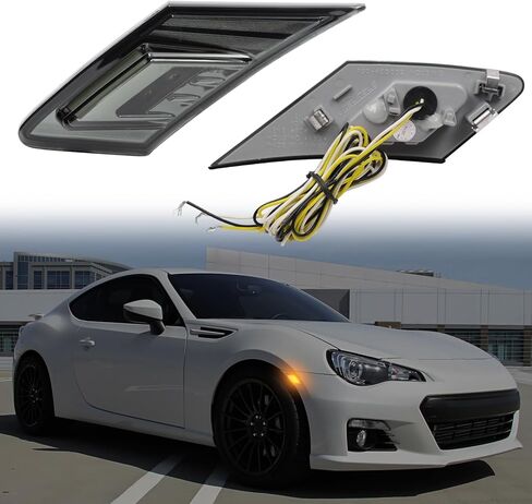 مصابيح LED للعلامات الجانبية متوافقة مع BRZ/ GT86 2013-2020، لـ FR-S 2013 2014 2015 2016، قطعتان من مؤشر المصد الأمامي كهرماني لإشارة الانعطاف، مصباح تشغيل/موضع أبيض (عدسة مدخنة) in Kuwait