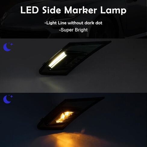 مصابيح LED للعلامات الجانبية متوافقة مع BRZ/ GT86 2013-2020، لـ FR-S 2013 2014 2015 2016، قطعتان من مؤشر المصد الأمامي كهرماني لإشارة الانعطاف، مصباح تشغيل/موضع أبيض (عدسة مدخنة) in Kuwait