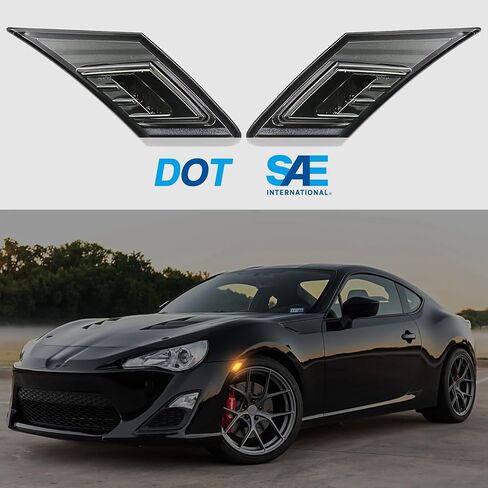 مصابيح LED للعلامات الجانبية متوافقة مع BRZ/ GT86 2013-2020، لـ FR-S 2013 2014 2015 2016، قطعتان من مؤشر المصد الأمامي كهرماني لإشارة الانعطاف، مصباح تشغيل/موضع أبيض (عدسة مدخنة) in Kuwait