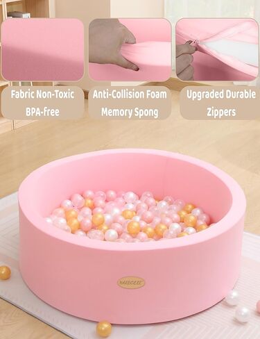 HARBOLLE Baby Foam Ball Pit 35.4" for Toddlers, White in Kuwait