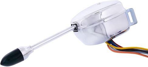 United Pacific Chrome 12V استبدال مفتاح إشارة الانعطاف العالمي للسيارات والشاحنات المبكرة، نظام 7 أسلاك، مشبك عمود توجيه قابل للتعديل - وحدة واحدة in Saudi Arabia
