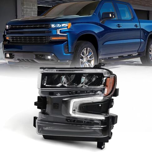 Headlight Assembly for Chevy Silverado 1500 2019 2020 2021 2022 Pickup Truck LT/LT Trail Boss/LTZ 1500 Full LED MODEL Replacement Head Light Lamp Left Driver Side 84621850 GM2502497 in Saudi Arabia