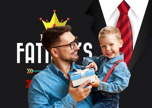 SJOLOON Happy Father’s Day Backdrop Red Tie Black Theme Photo Backdrop Love Dad Background for Father Day Party Decoration Portrait Studio Props 12087 (7x5FT) in Saudi Arabia