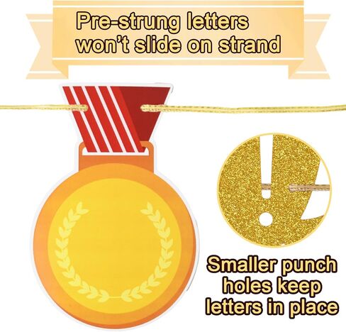 Pre-Strung Go For Gold Banner, Championship Trophy Banner for Sports Competition Sports Themed Birthday Party Decorations in Kuwait