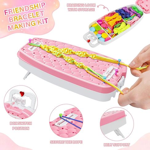 مجموعة صنع أساور الصداقة من Dpai للفتيات، ألعاب الفنون والحرف اليدوية، مجموعة صانعة سلاسل المجوهرات، أفضل أفكار هدايا عيد الميلاد للفتيات 6 7 8 9 10 11 12+ سنة (أرجواني) in Kuwait