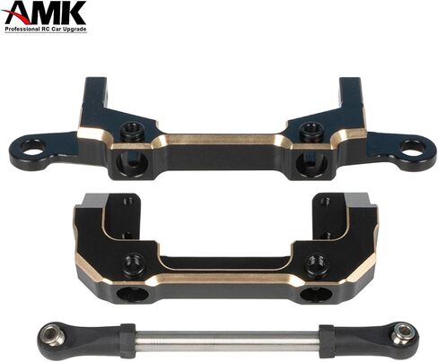 AMK SCX10 III مصد نحاسي طلاء أسود، مجموعة مصد خلفي أمامي 158 جرام كاملة مع وصلة توجيه لهيكل زاحف RC 1/10 LCG هيكل محوري SCX10 ترقيات in Saudi Arabia