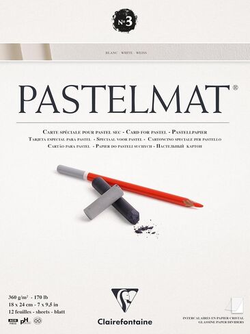 Clairefontaine 96028C Pastelmat White, glued, 24x30cm, 24 x 30 cm in Saudi Arabia