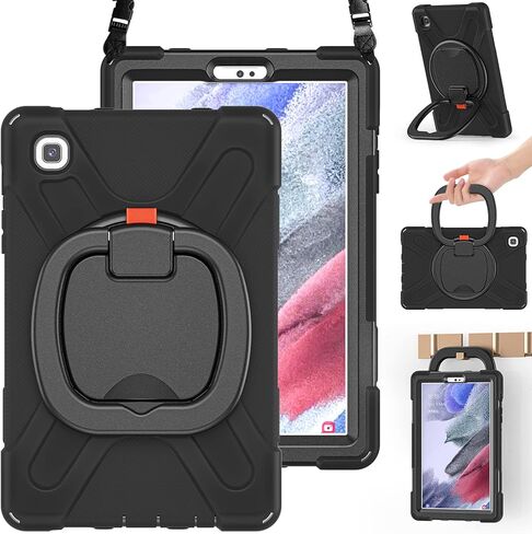 حافظة BRAECN لجهاز Galaxy Tab A7 Lite 8.7 بوصة - غطاء سيليكون صديق للأطفال مع مسند ثابت، مقبض دوار، حزام كتف لهاتف Samsung Galaxy A7 Lite 2021 SM-T220/T225/T227- وردي ملون in Kuwait