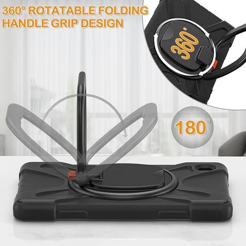 حافظة BRAECN لجهاز Galaxy Tab A7 Lite 8.7 بوصة - غطاء سيليكون صديق للأطفال مع مسند ثابت، مقبض دوار، حزام كتف لهاتف Samsung Galaxy A7 Lite 2021 SM-T220/T225/T227- وردي ملون in Kuwait