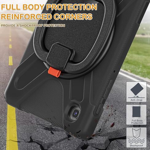 حافظة BRAECN لجهاز Galaxy Tab A7 Lite 8.7 بوصة - غطاء سيليكون صديق للأطفال مع مسند ثابت، مقبض دوار، حزام كتف لهاتف Samsung Galaxy A7 Lite 2021 SM-T220/T225/T227- وردي ملون in Kuwait