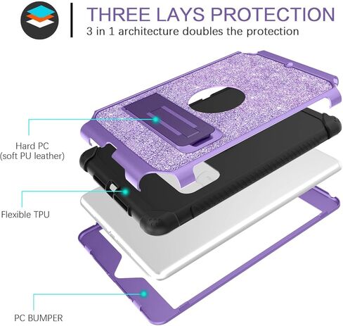 BENTOBEN iPad Air (3rd Gen) 10.5" 2019 Case, iPad Pro 10.5" 2017 Case,Glitter Sparkly 3 Layers Heavy duty Shockproof Protective Hybrid Hard PC TPU Bumper Kickstand Kids iPad Air 3 Gen Cover, Rose Gold in Kuwait