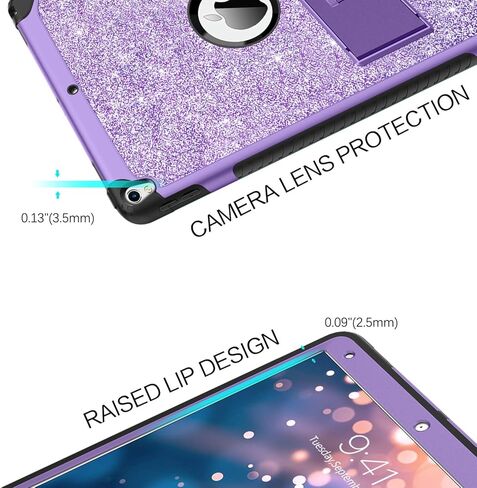 BENTOBEN iPad Air (3rd Gen) 10.5" 2019 Case, iPad Pro 10.5" 2017 Case,Glitter Sparkly 3 Layers Heavy duty Shockproof Protective Hybrid Hard PC TPU Bumper Kickstand Kids iPad Air 3 Gen Cover, Rose Gold in Kuwait