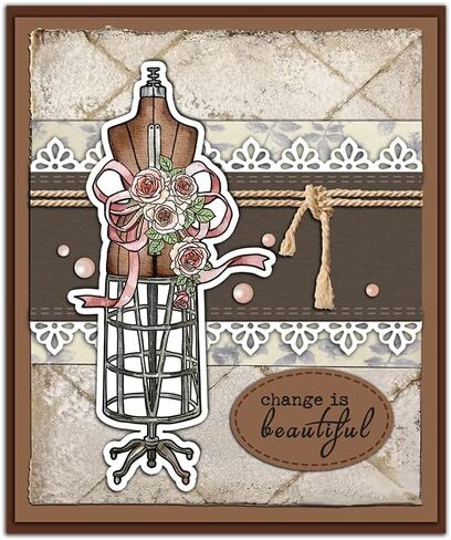 Sewing Beautiful Women Dress On The Hanger Stamps and Dies Set for Card Making DIY Scrapbooking Supplies Clear Stamps Metal Cutting Dies for Albums Crafts Decor in Saudi Arabia