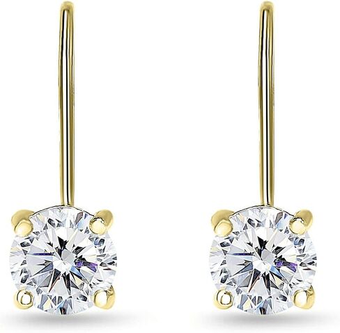 Sterling Silver 6mm Leverback Earrings Made with AAA Cubic Zirconia in Saudi Arabia