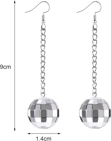 أقراط كرة ديسكو للنساء أقراط ديسكو للنساء أقراط كرة مرآة فضية 70s أقراط سهلة المطابقة ملابس ديسكو للنساء إكسسوارات ديسكو أقراط الهالوين في السبعينيات لإكسسوارات الأزياء النسائية in Kuwait