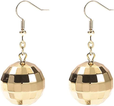 Disco Ball Earrings for Women Disco Earrings for Women Silver Mirrorball Earrings 70s Earrings Easy Match Disco Outfits Women Disco Accessories 70's Halloween Earrings for Women's Costume Accessories in Saudi Arabia