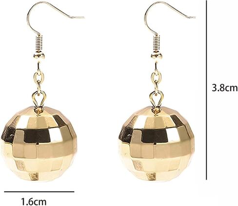 Disco Ball Earrings for Women Disco Earrings for Women Silver Mirrorball Earrings 70s Earrings Easy Match Disco Outfits Women Disco Accessories 70's Halloween Earrings for Women's Costume Accessories in Saudi Arabia