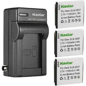 Kastar AC Wall Battery Charger Replacement, 4.2V DC, 600mA, Compatible with Samsung SLB-0937 Battery, SAC-47 Charger, CL5, CL50, CL80, I8, Digimax L730, L735, L830, NV4, NV33, ST10 Camera in Kuwait