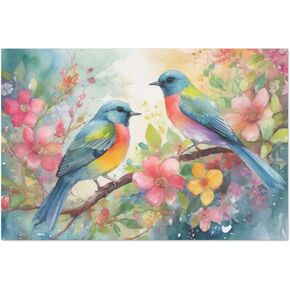 Watercolor Birds Large Decoupage Paper, 20" x 30" (For Furniture, large projects)
