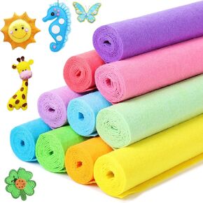 Large Stiff Felt Sheets Bundle: LOTOFUN 10pcs 8x35Inch Assorted Rainbow Color Felt Sheet for Crafts