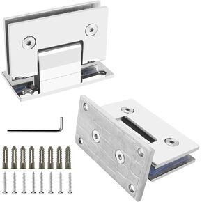 2 Pack Matte Black Shower Door Hinges Glass Shower Door Hinges Hinges for Shower Glass Door Shower Door Hardware, 90°Opening Angle