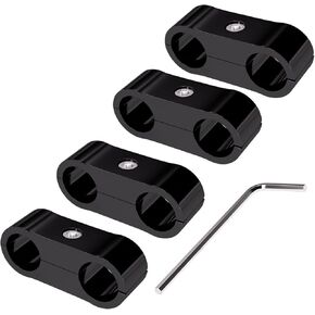 APIELE Hose Separator Clamp, Black Aluminium Fuel Hose Mounting Clamp (12AN, Pack of 4)