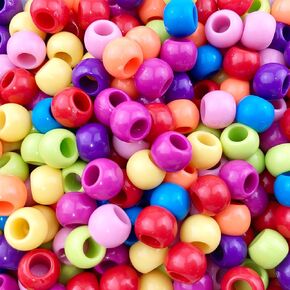 400 Black Matte Metallic Acrylic Large Hole Beads 10mm with 4.8mm Hole
