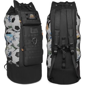 Soccer Ball Bag Extra Large Mesh Drawstring Equipment Basketball Volleyball Bag w/Adjustable Backpack Shoulder Strap Heavy Duty Training Storage for Coaches