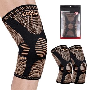 2-Pack Knee Compression Sleeves for Pain Relief & Support During Sports & Weightlifting - Non-Slip Braces for Men & Women, Perfect for ACL, Arthritis & Injuries