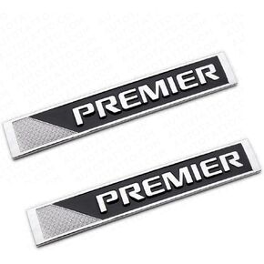 قطعتان من قطعتين من شعار شارة Premier لاستبدال حرف لوحة الاسم لسيارة Traverse Cruze Equinox Malibu Tahoe (كروم أسود)