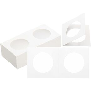 PATIKIL 2 x 2 Coin Flips, 50 Pack 17.5mm Cardboard Coin Holder Paper Coin Holders for Coin Collection Supplies Collector, White