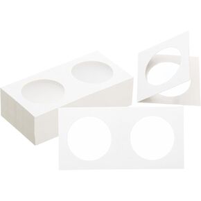 PATIKIL 2 x 2 Coin Flips, 50 Pack 17.5mm Cardboard Coin Holder Paper Coin Holders for Coin Collection Supplies Collector, White