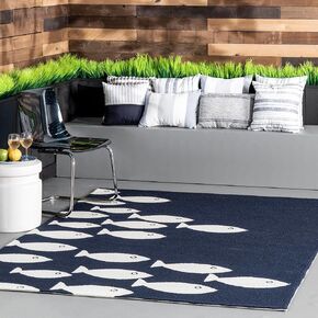 nuLOOM Vivienne Hand Hooked Indoor/Outdoor Accent Rug, 2x4, Navy